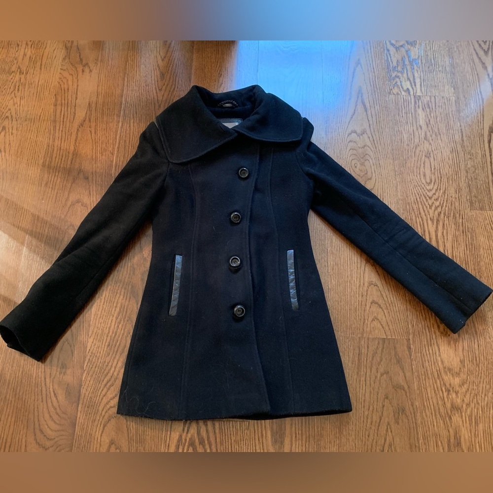 Mackage black wool peacoat size small